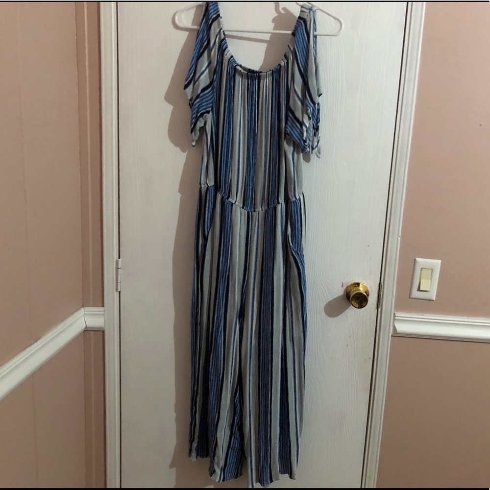 XL Cold shoulder wide leg jumpsuit